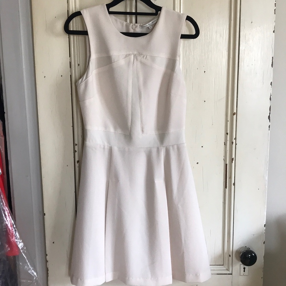 Search for Sanity cream leather and crepe dress